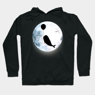 A whale with and  balloon fly to the moon Hoodie